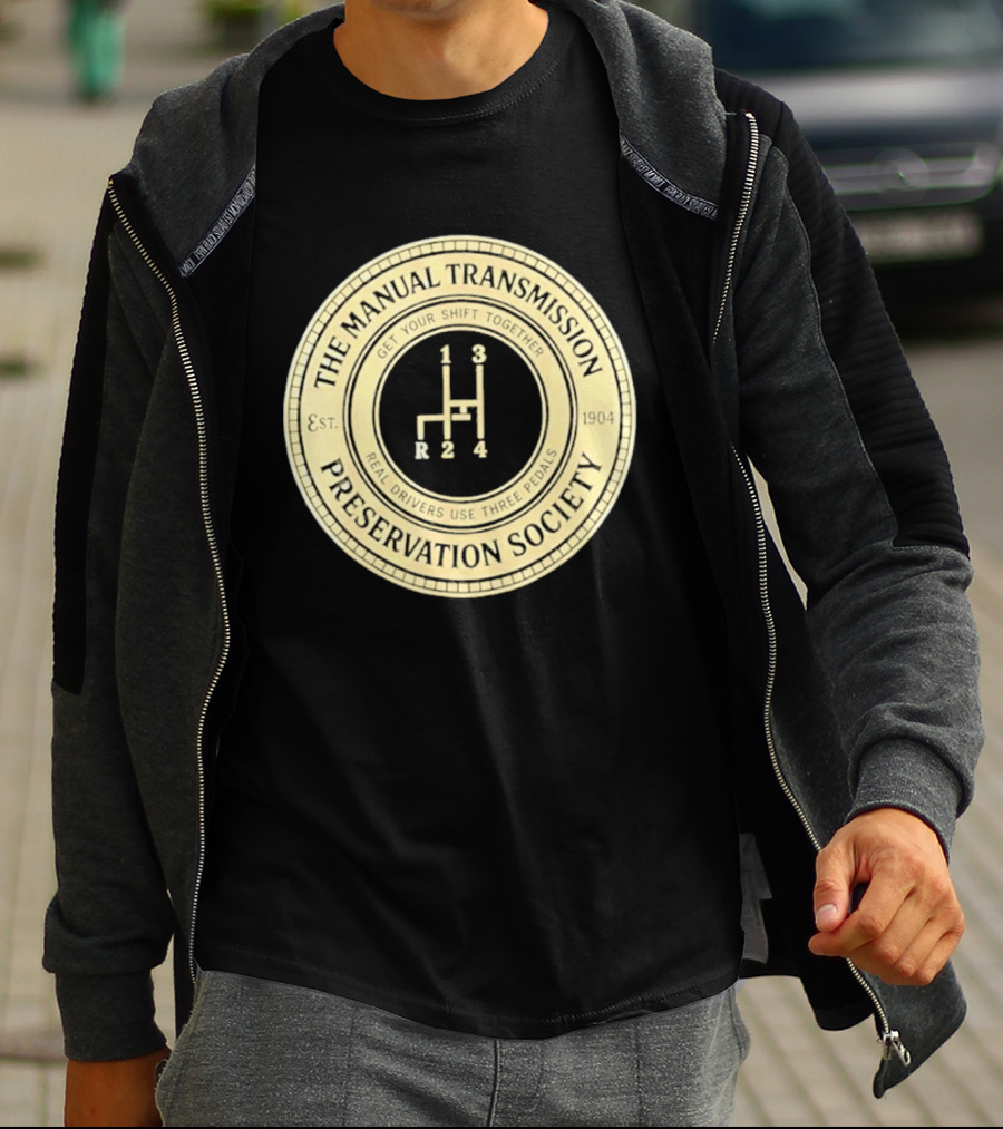 The Manual Transmission Est 1904 Preservation Society Vintage Gear Shift T-Shirt