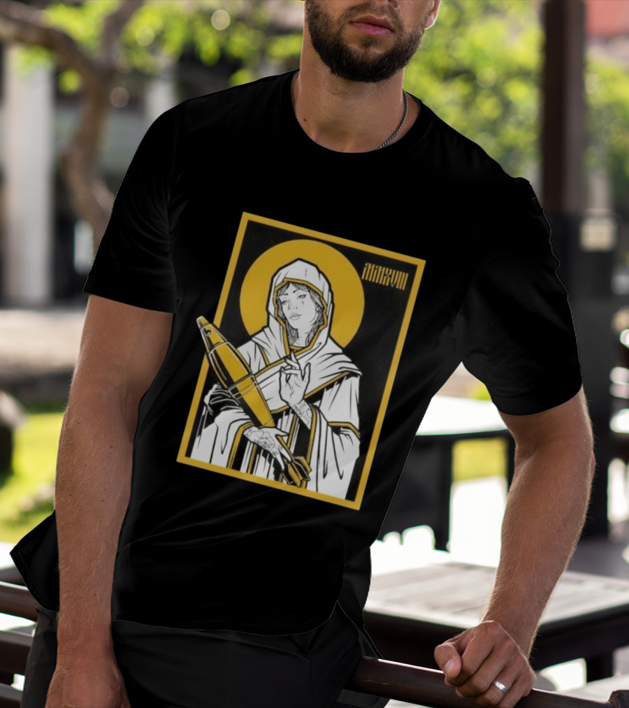 Mortar Mary MMXVIII Religious Iconography Halo And Missile T-Shirt