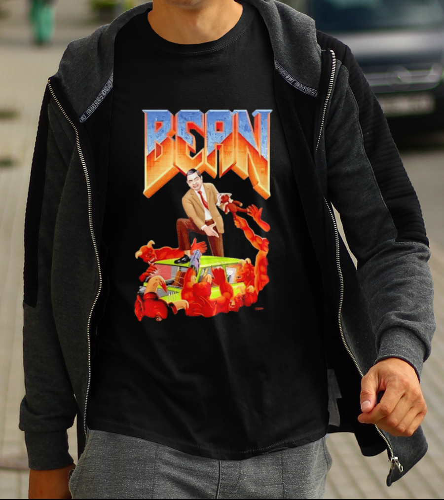Mr Bean Doom Crossover With Rowan Atkinson Video Game T-Shirt