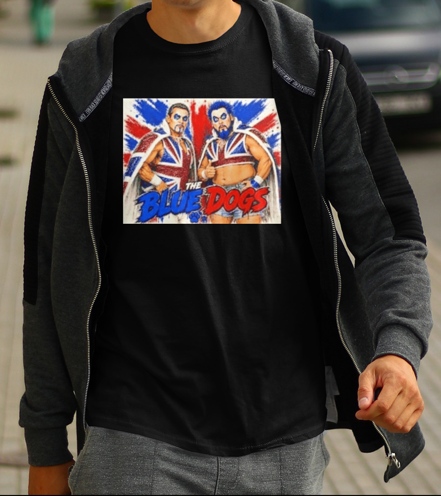 Dynamite Kid The Blue Dogs British Wrestling Union Jack Explosion T-Shirt