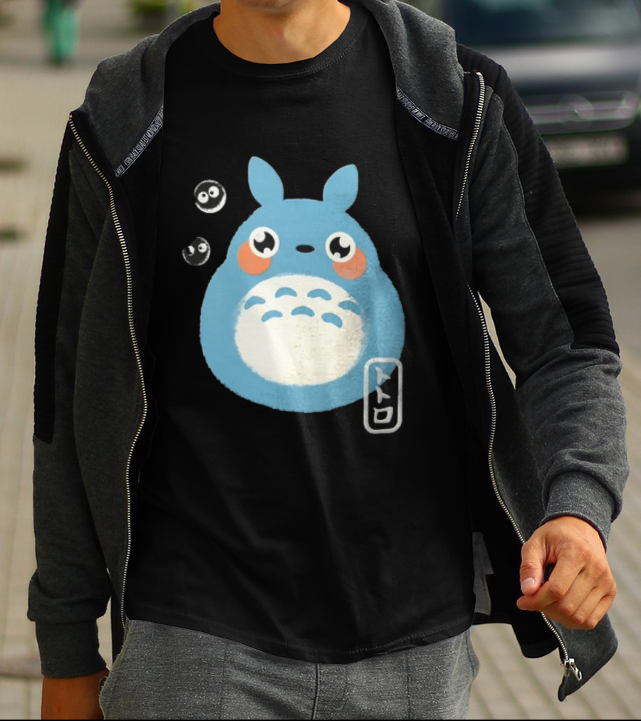 Totoro My Neighbor Totoro Blue Totoro With Soot Sprites T-Shirt