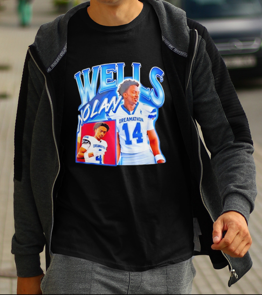 Nolan Wells Dreamathon 14 Blue Football Athletic T-Shirt