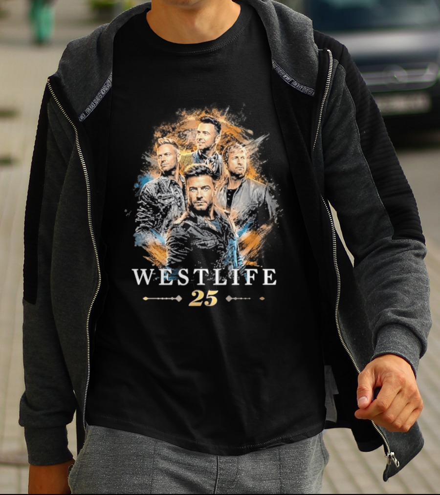 Westlife 25th Anniversary Tour 2026 Band Member Collage T-Shirt