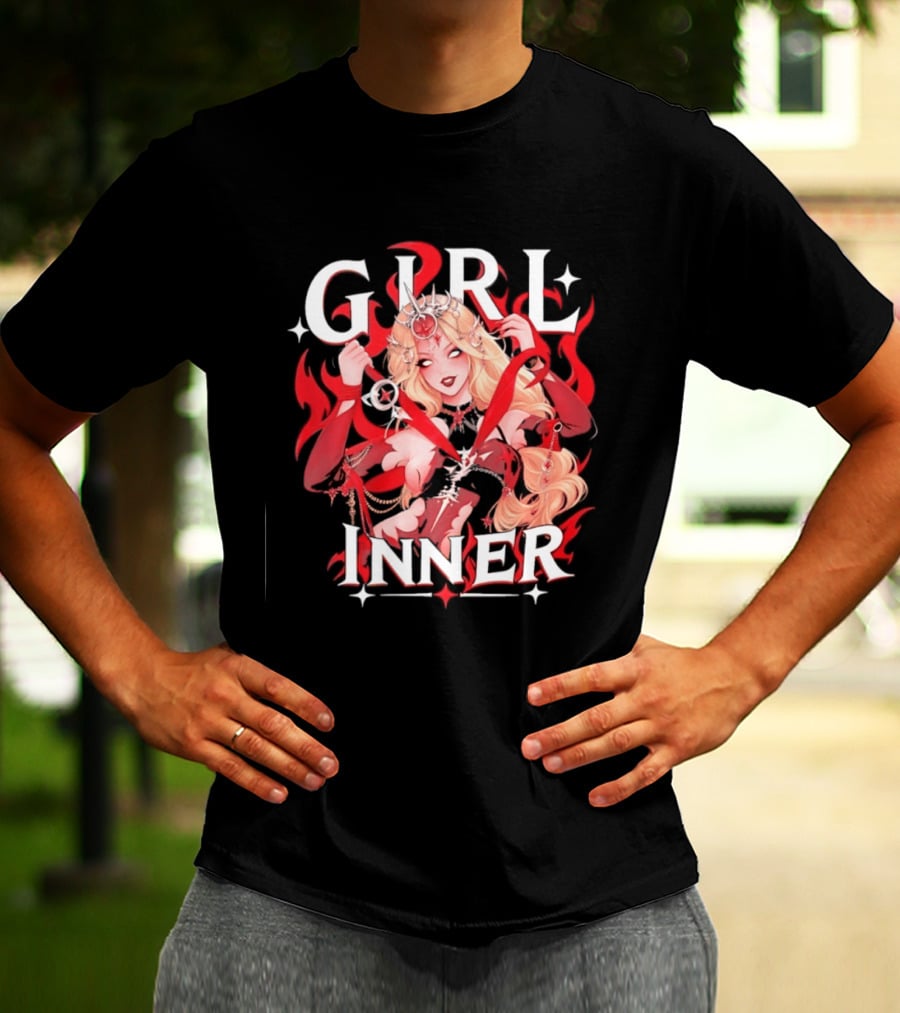 Girl Inner Gothic Fantasy Warrior Anime T-Shirt