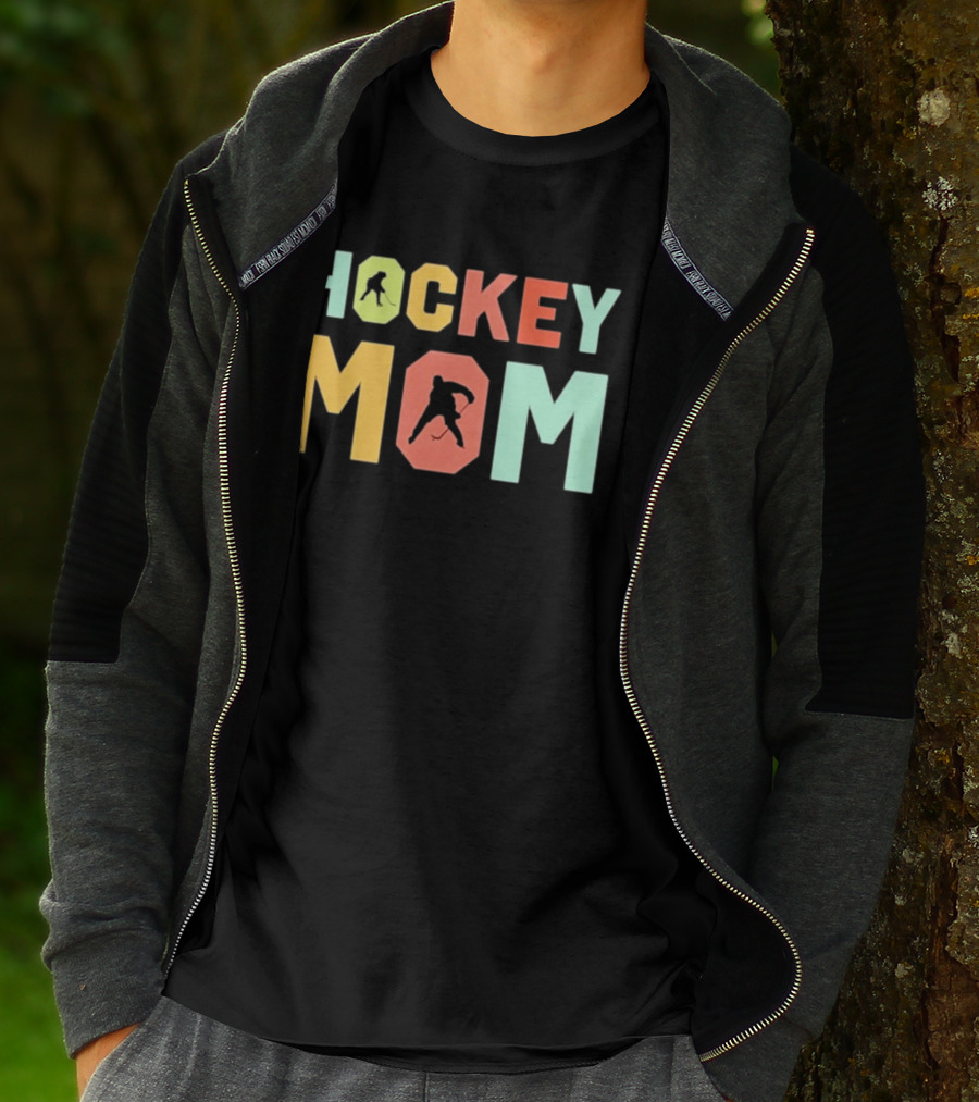 Hockey Mom Mother's Day Skating Silhouette Multicolor T-Shirt