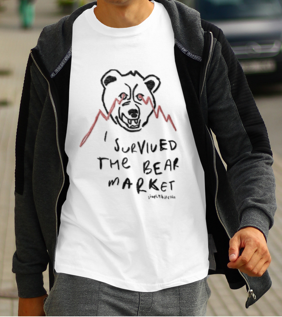 Bitcoin Bear Market Survivor SimplyBitcoin Cryptocurrency Bear T-Shirt