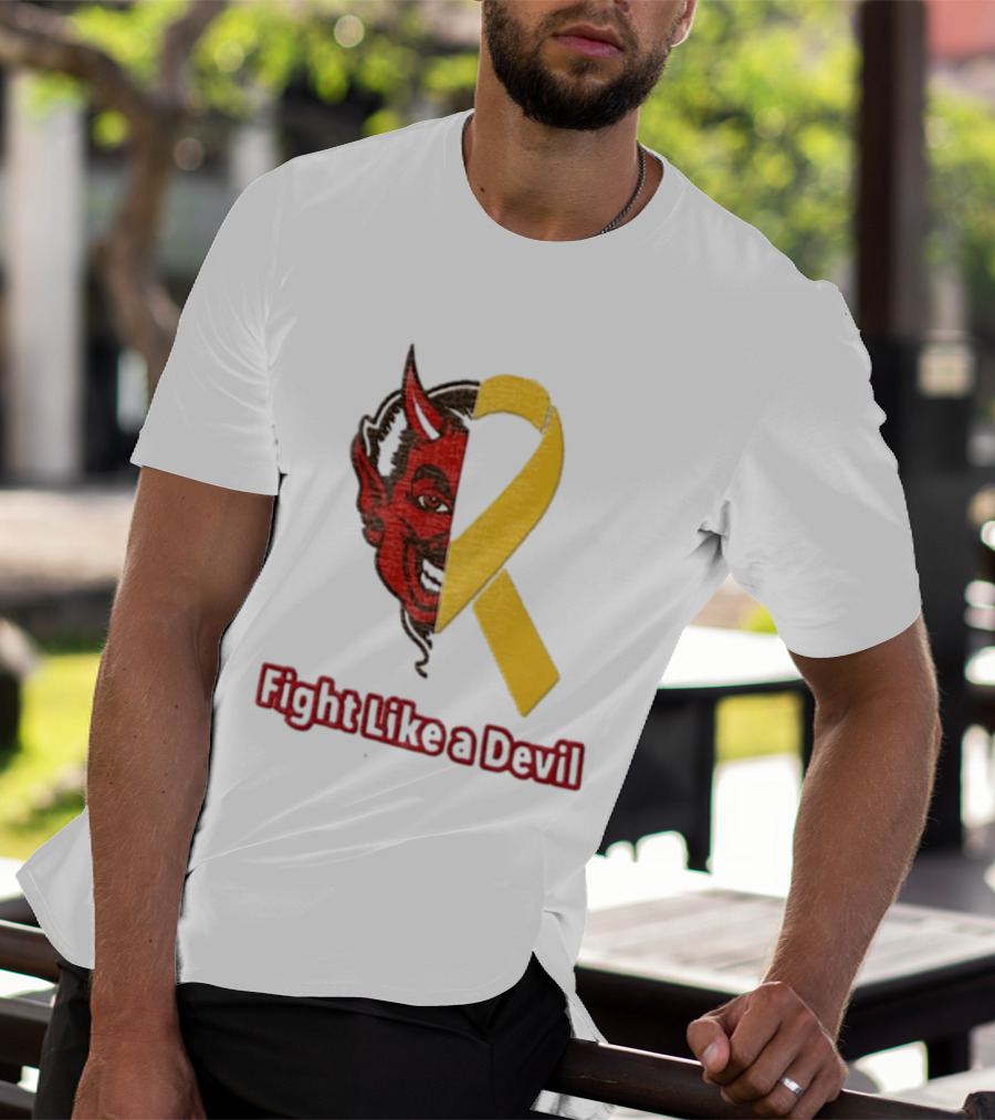 Fight Like A Devil EndChildhoodCancer Awareness Duke Blue Devils T-Shirt