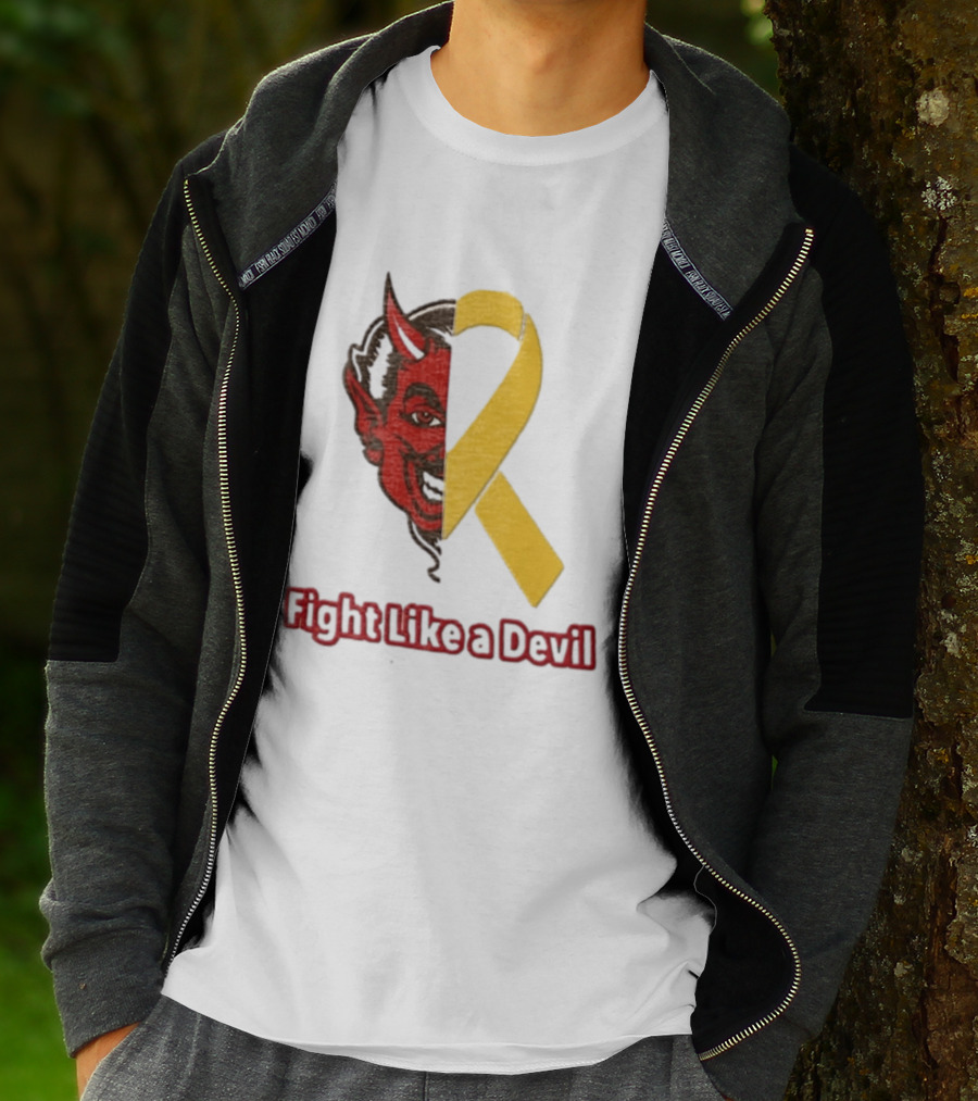 Fight Like A Devil EndChildhoodCancer Awareness Duke Blue Devils T-Shirt