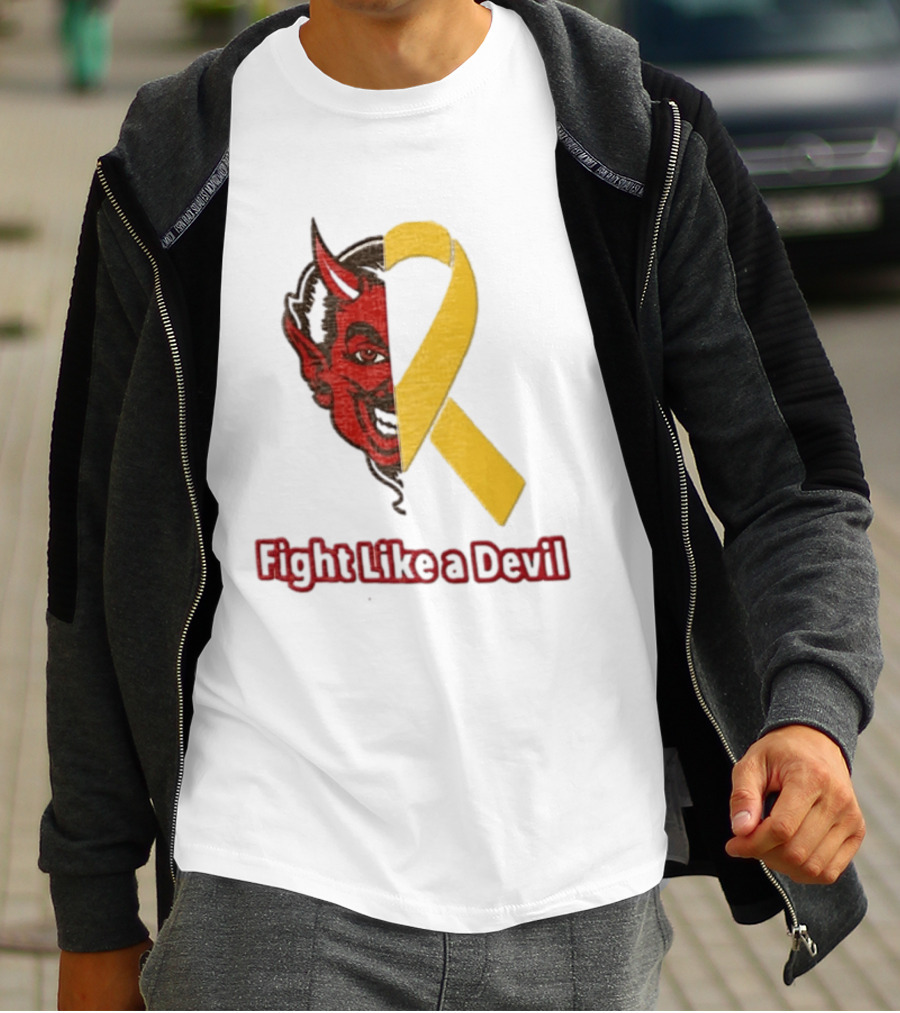 Fight Like A Devil EndChildhoodCancer Awareness Duke Blue Devils T-Shirt