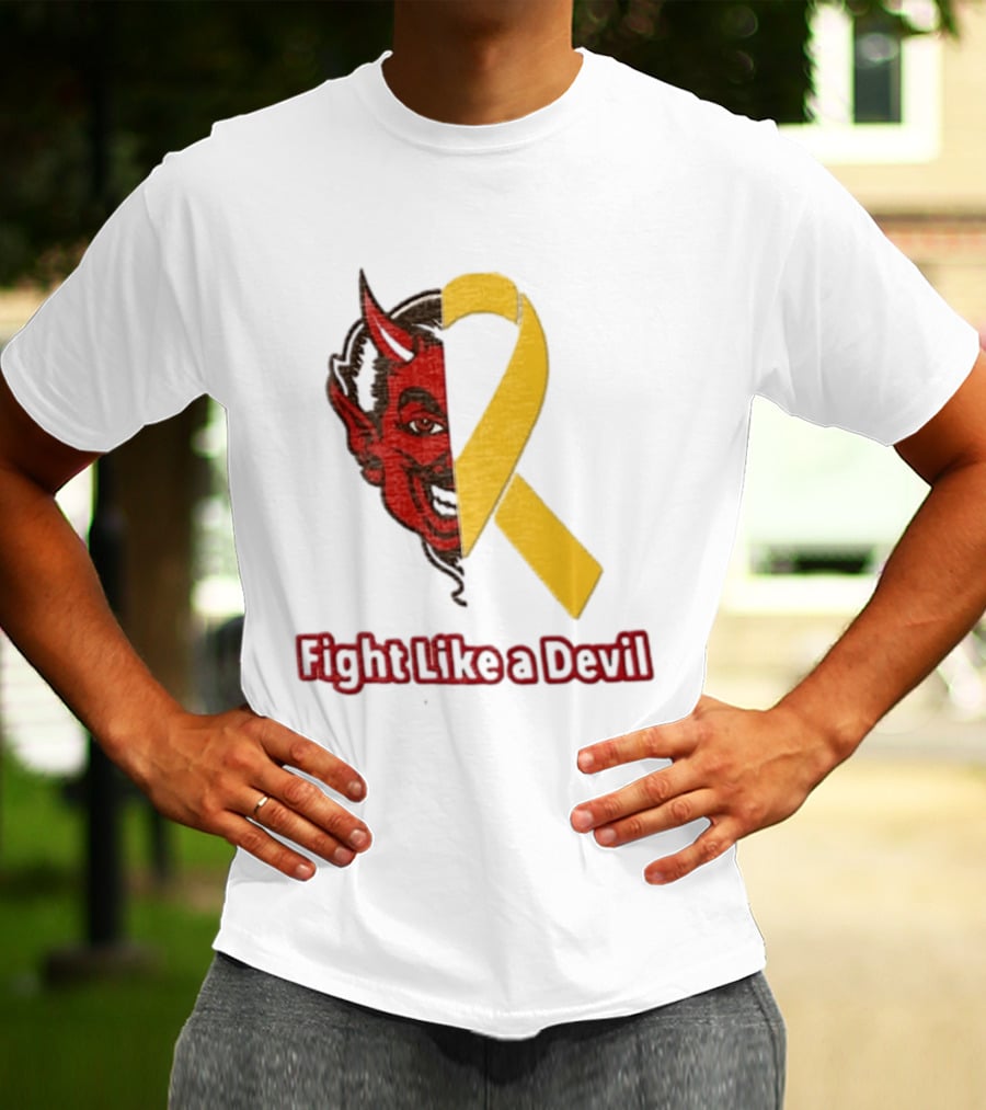 Fight Like A Devil EndChildhoodCancer Awareness Duke Blue Devils T-Shirt