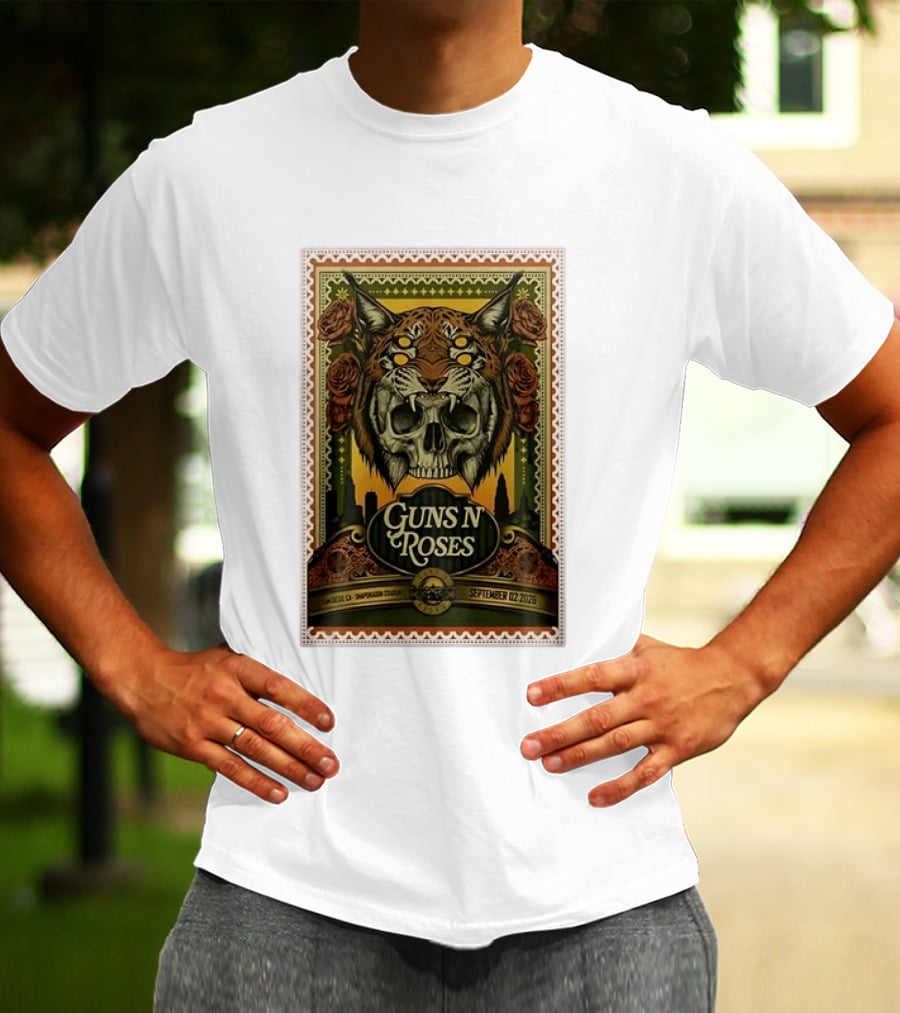 Guns N' Roses San Diego Snapdragon Stadium September 02 2026 Concert Skull And Jaguarr T-Shirt