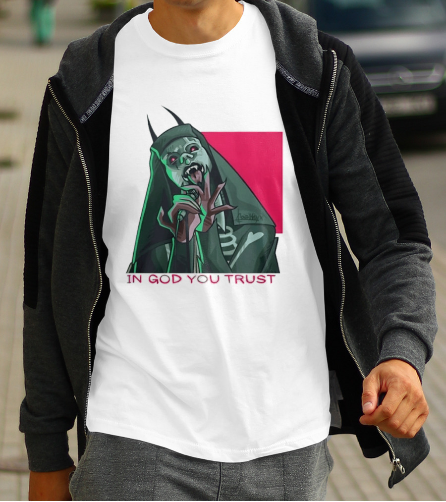 In God You Trust Demon Vocalist Metal Horror T-Shirt