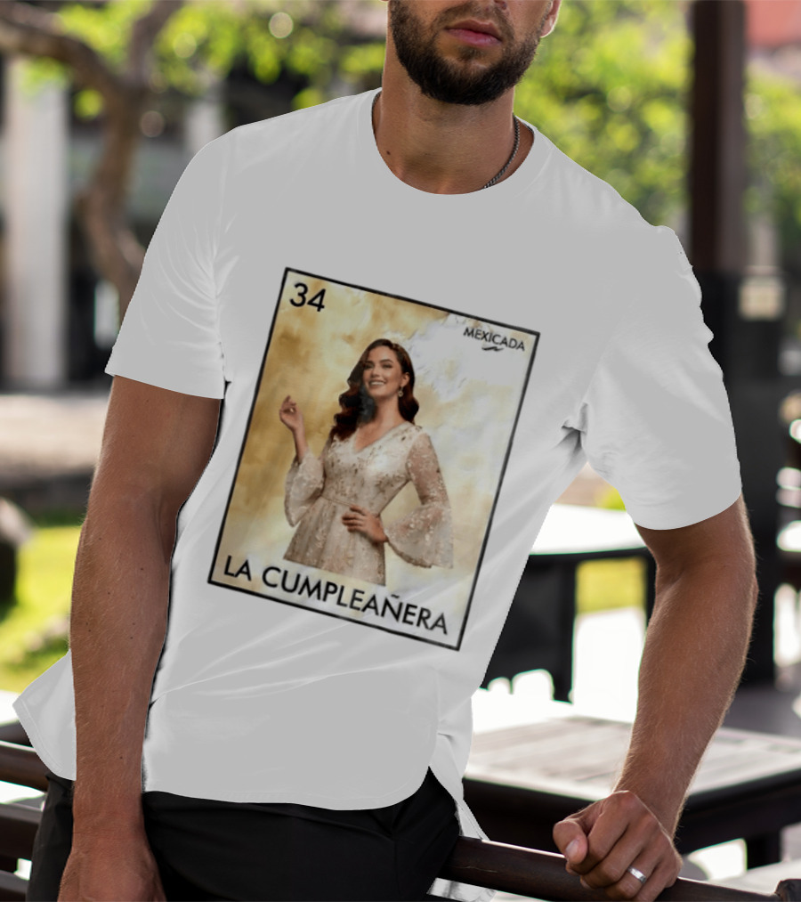 Mexicada 34 La Cumpleañera Loteria Card Woman White Dress T-Shirt