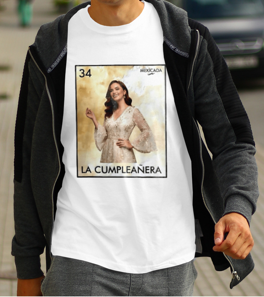 Mexicada 34 La Cumpleañera Loteria Card Woman White Dress T-Shirt
