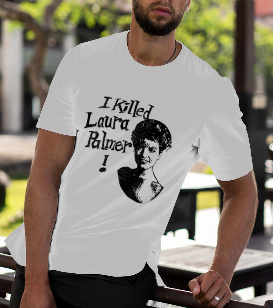 I Killed Laura Palmer Sheryl Lee High Contrast Bust Monochrome Stencil T-Shirt