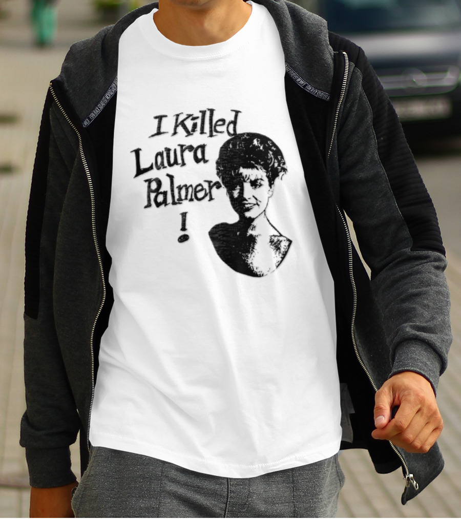 I Killed Laura Palmer Sheryl Lee High Contrast Bust Monochrome Stencil T-Shirt