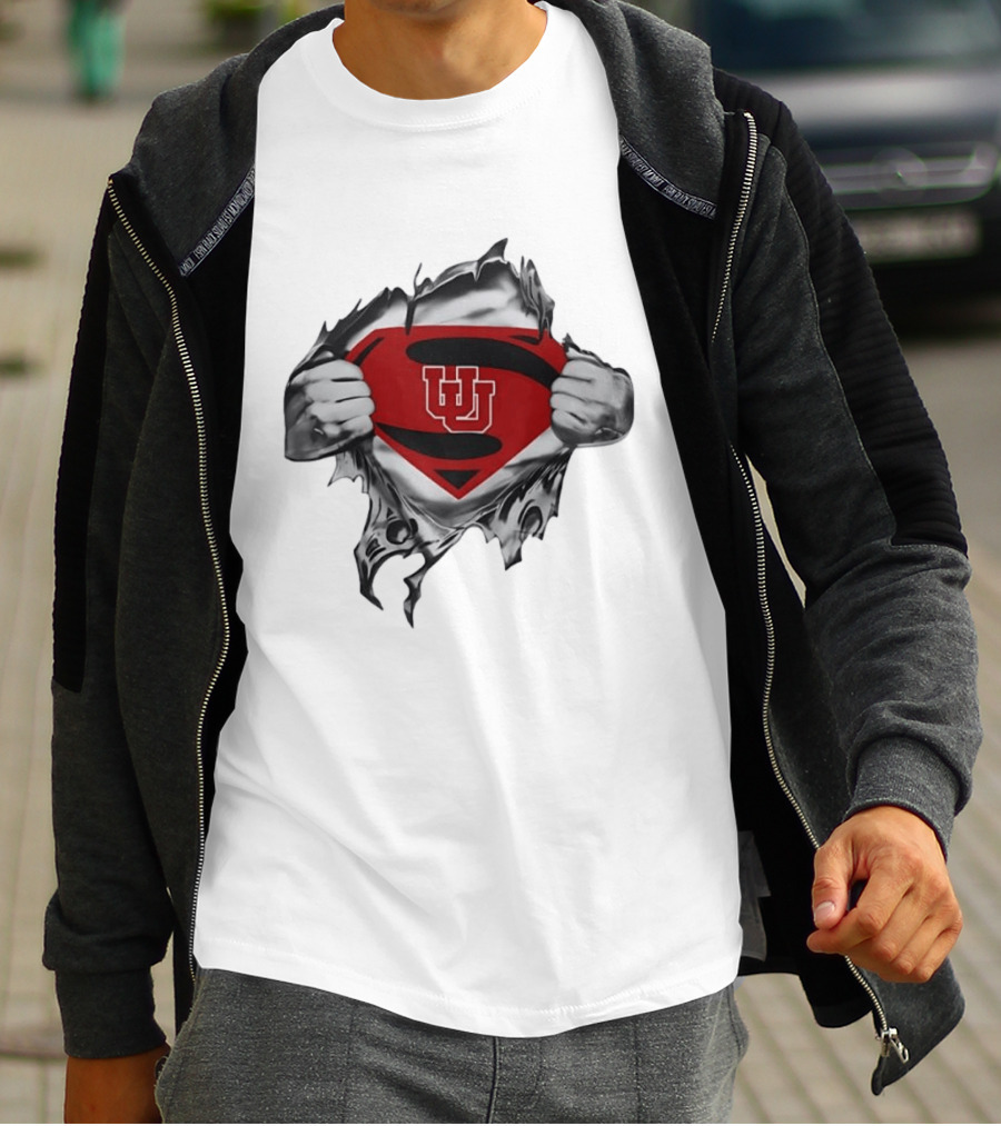Utah Utes Superman Emblem College Football Fan Gear T-Shirt