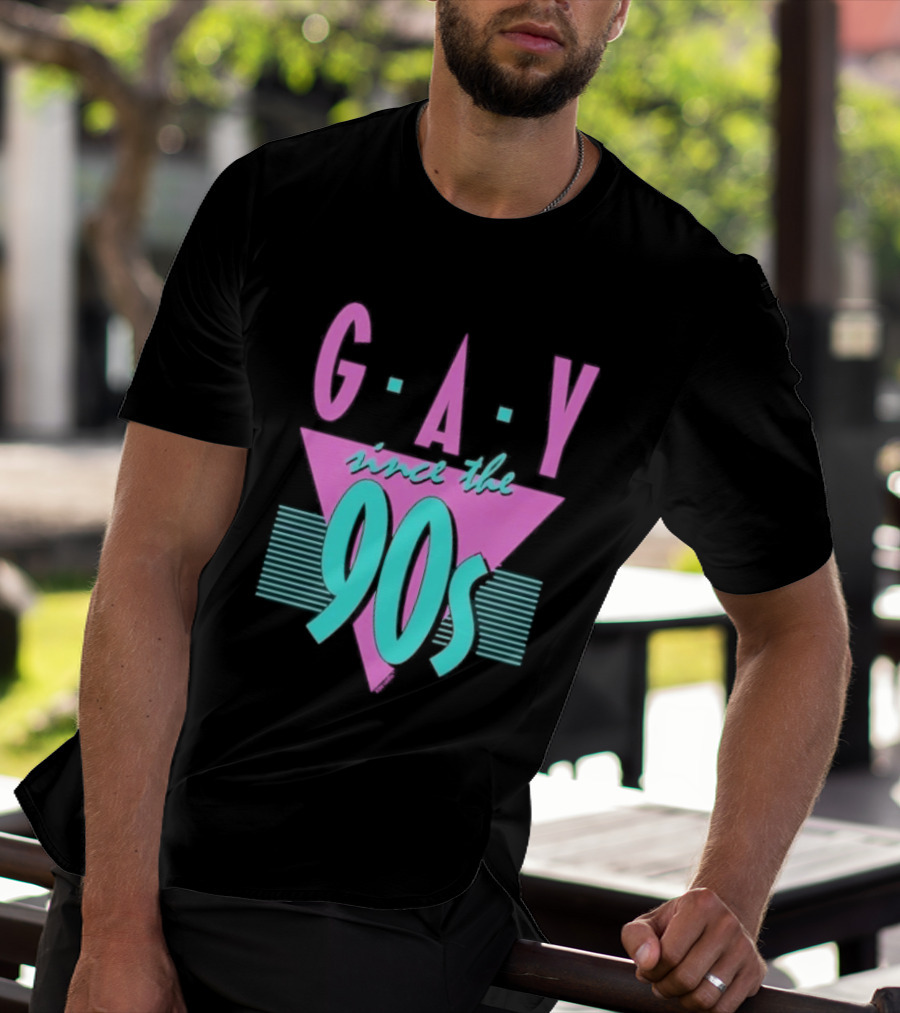 GAY Since The 90s Pink Triangle Retro Pride T-Shirt