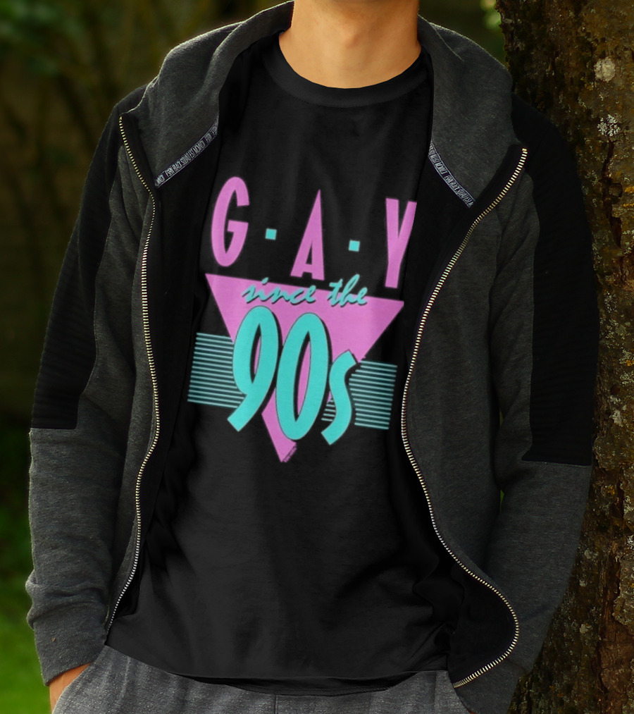GAY Since The 90s Pink Triangle Retro Pride T-Shirt