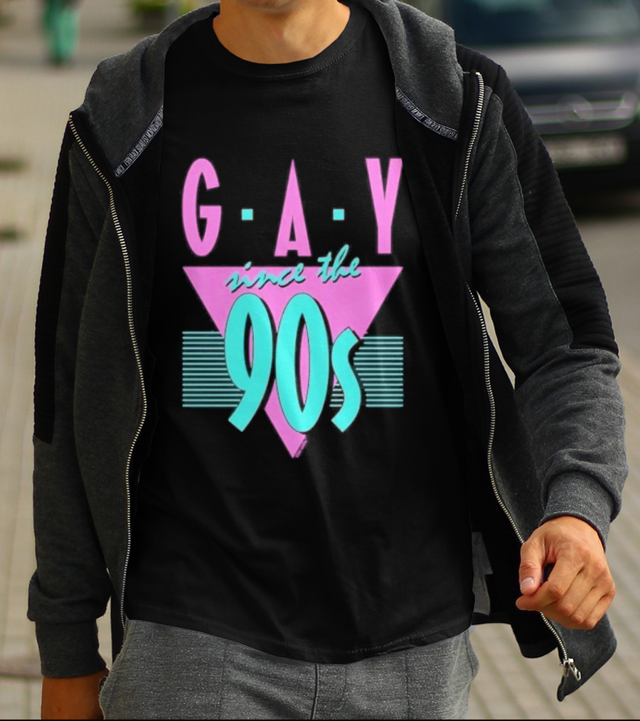 GAY Since The 90s Pink Triangle Retro Pride T-Shirt