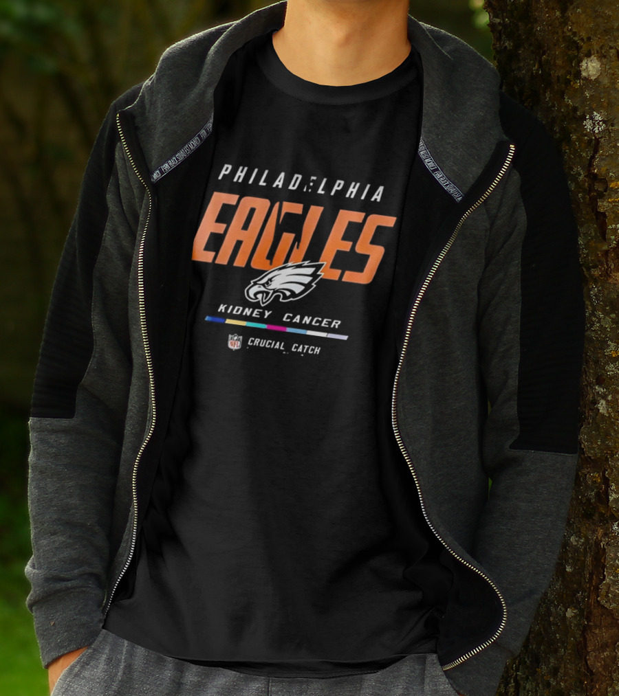 Philadelphia Eagles Crucial Catch Kidney Cancer Awareness NFL T-Shirt