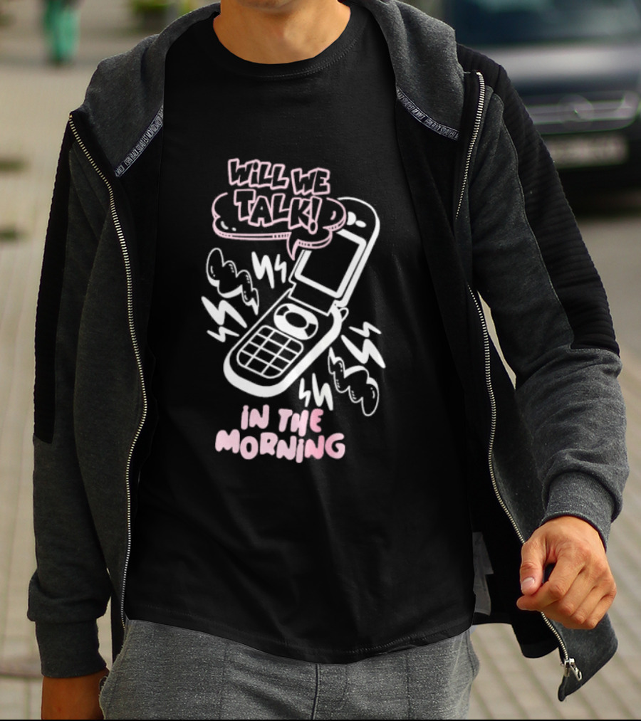 Will We Talk In The Morning Flip Phone Y2K Retro Pink Aesthetic T-Shirt