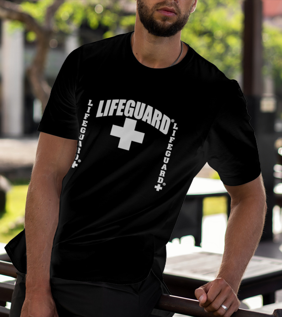 Lifeguard Cross Lifeguard Text Professional Water Safety Beach Patrol T-Shirt