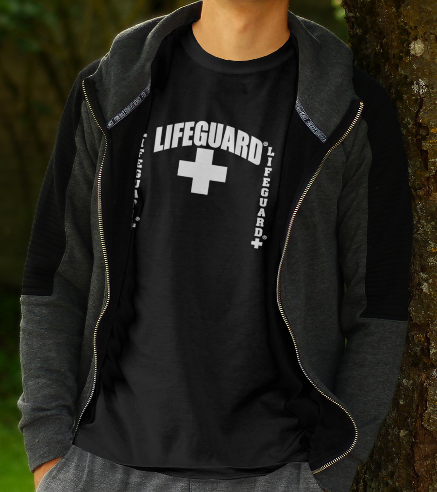 Lifeguard Cross Lifeguard Text Professional Water Safety Beach Patrol T-Shirt