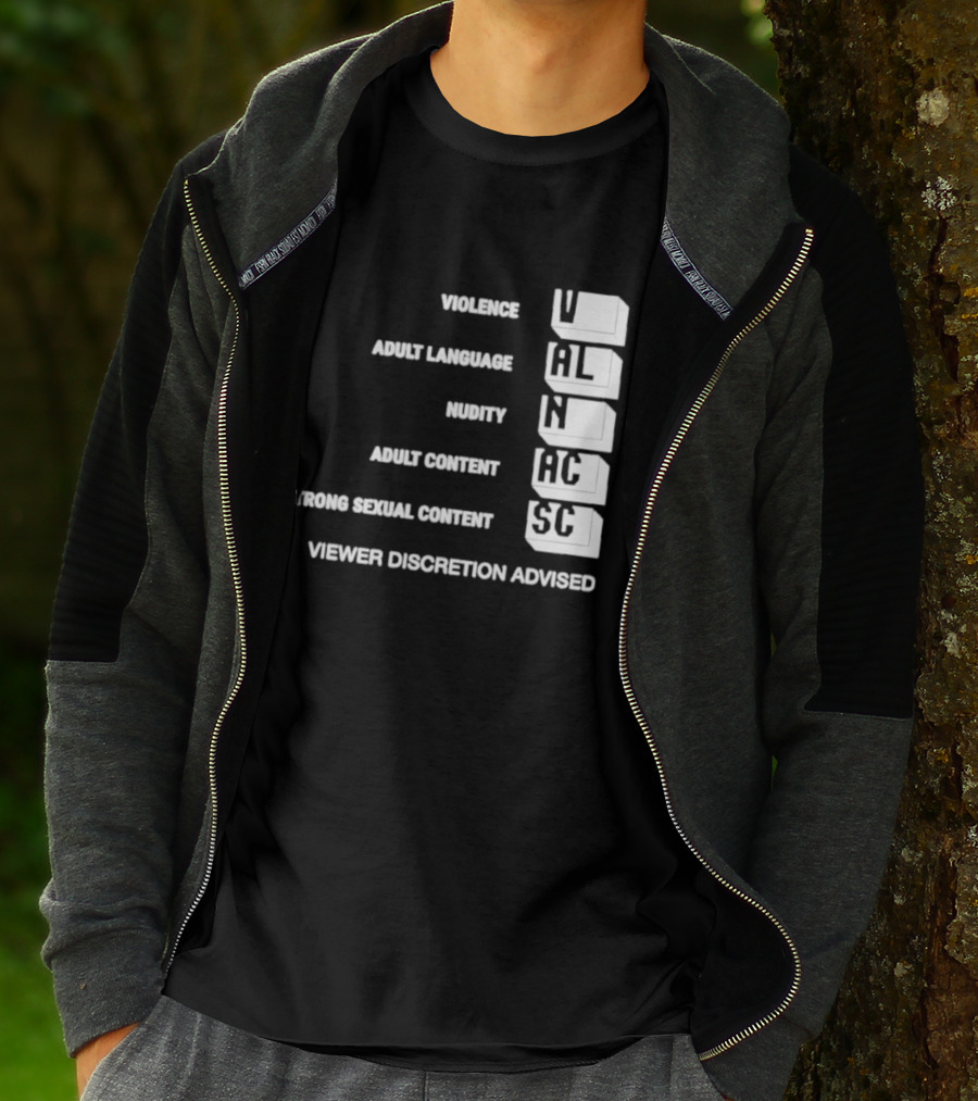 Viewer Discretion Advised Violence Adult Language Nudity Sexual Content T-Shirt