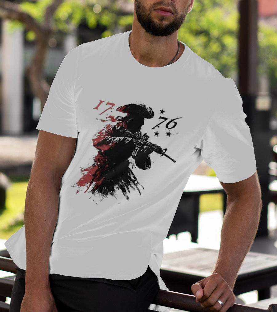 American Patriot With Rifle Patriotic1776 T-Shirt