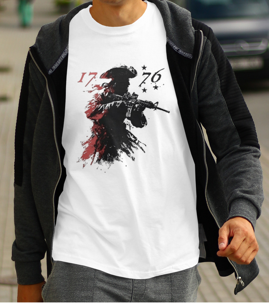 American Patriot With Rifle Patriotic1776 T-Shirt