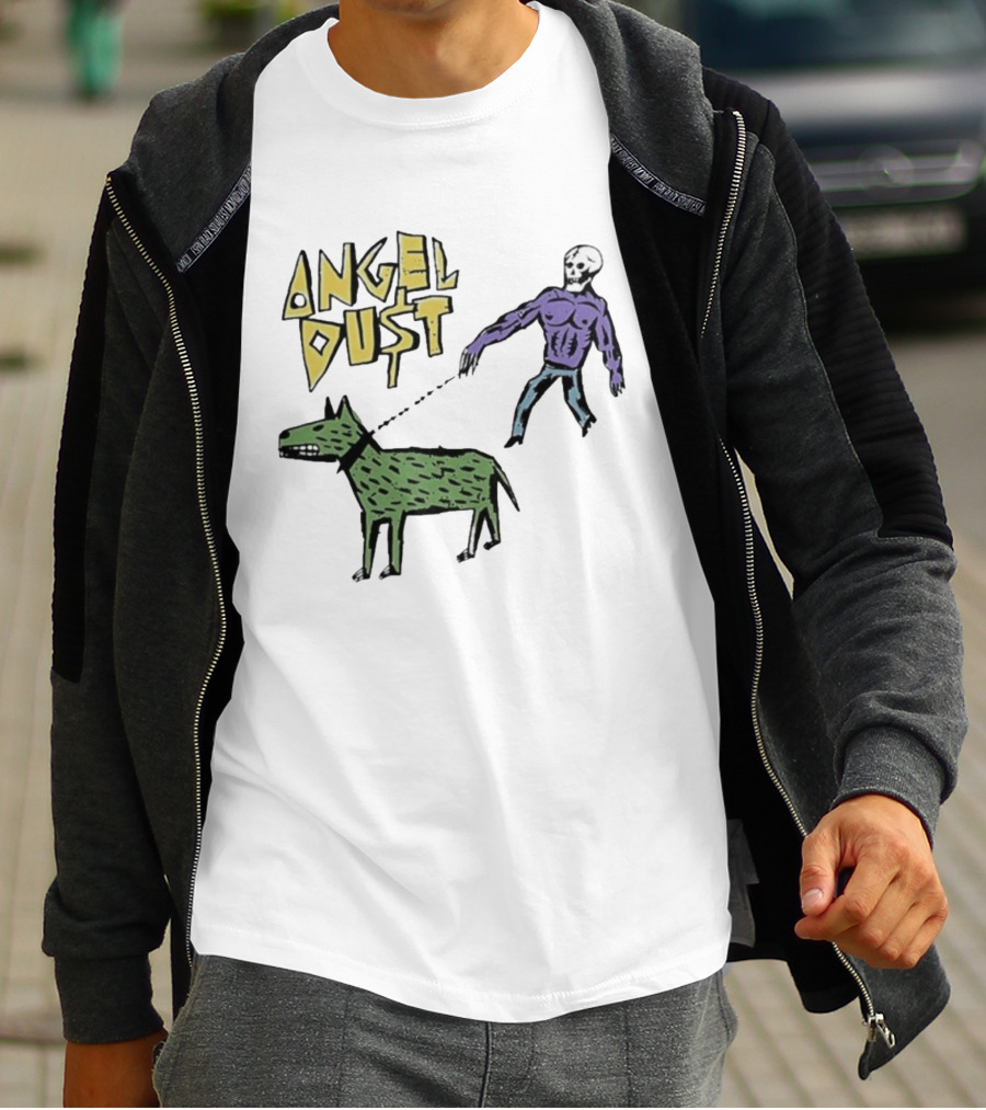 Angel Dust Skeleton Walking Dog T-Shirt