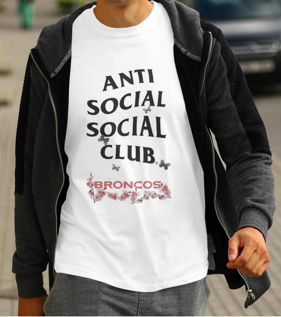 Denver Broncos Anti Social Social Club Floral Butterfly T-Shirt