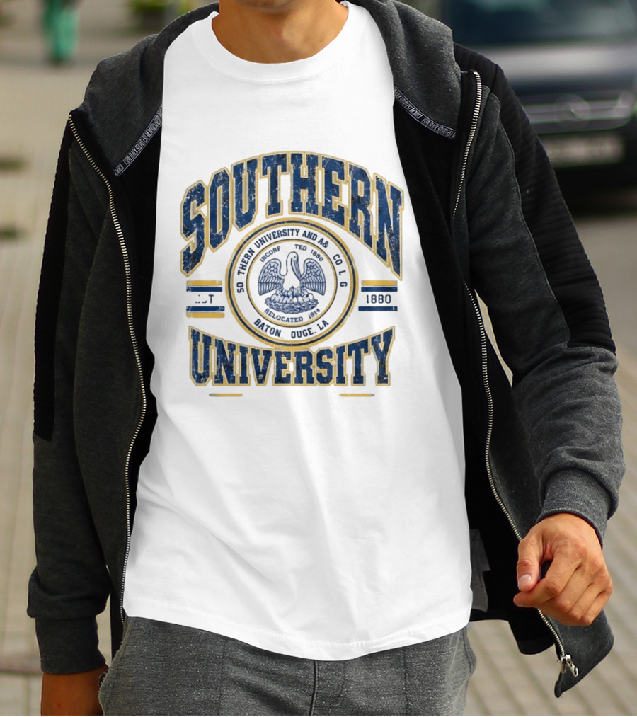 Distressed Southern University A&M Baton Rouge 1880 Pelican Seal T-Shirt