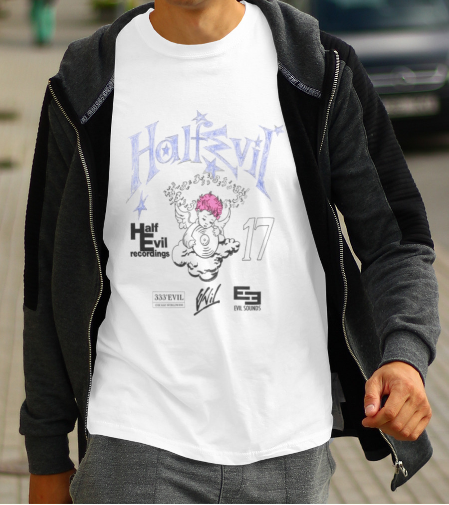Half Evil Store H E Recordings 17 Angel 333 Club 365 Tapes 2023 T-Shirt