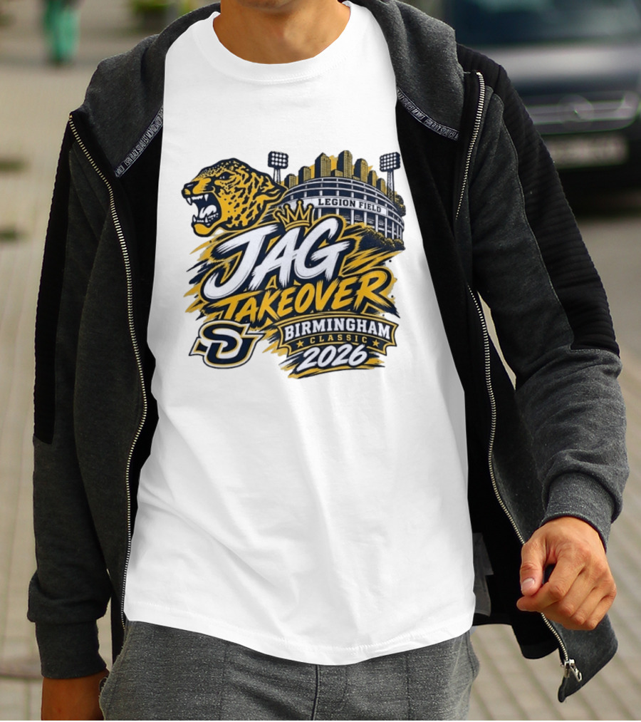 Legion Field Jag Takeover Birmingham Classic 2026 Stadium And Jaguar T-Shirt