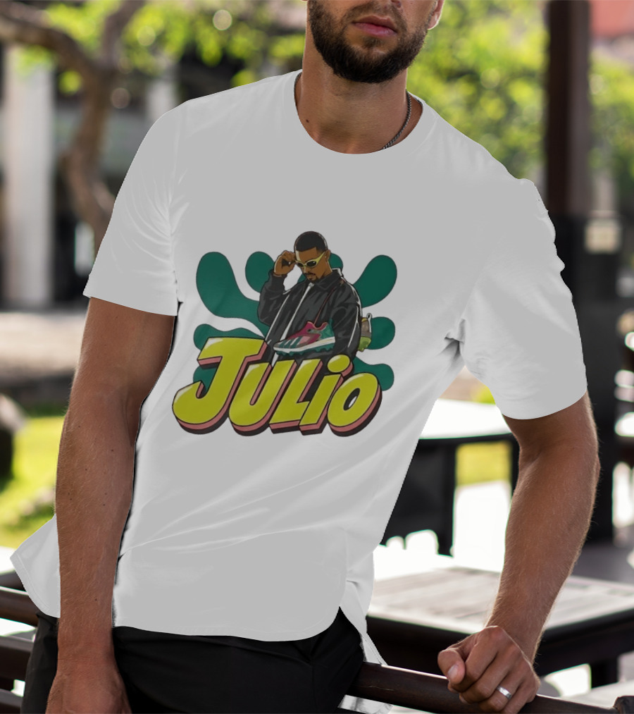 Julio Cool Streetwear Style With Trendy Sneakers T-Shirt