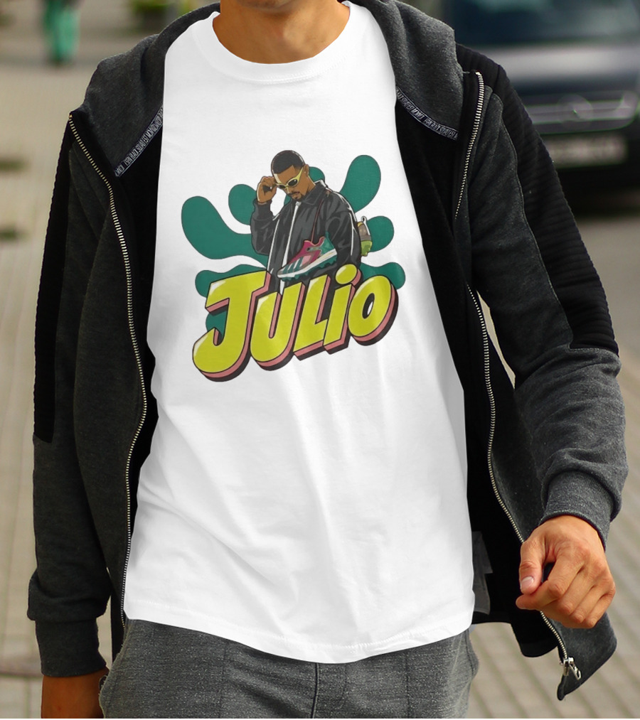 Julio Cool Streetwear Style With Trendy Sneakers T-Shirt