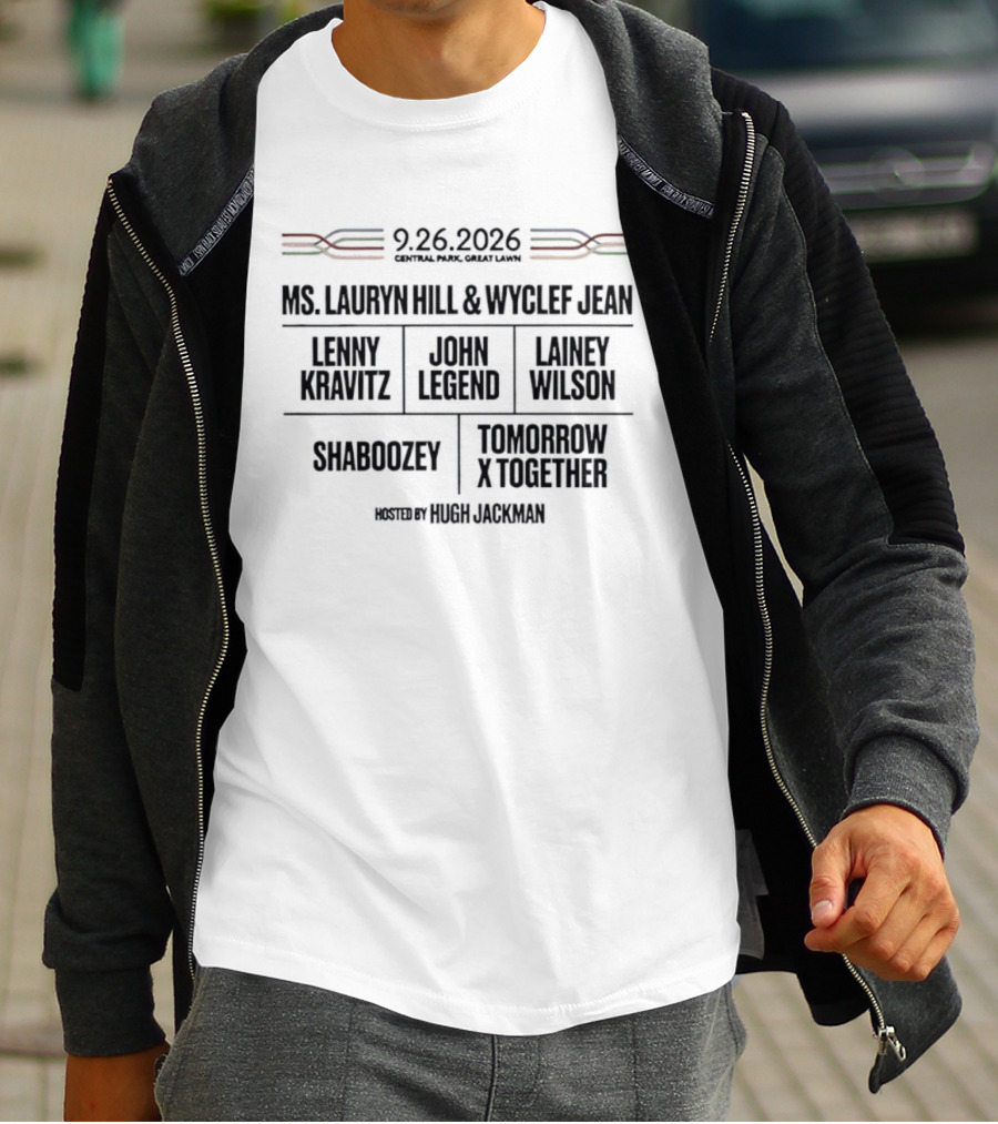 9.26.2026 Ms. Lauryn Hill Wyclef Jean Lenny Kravitz John Legend Lainey Wilson Shaboozey Tomorrow X Together Global Citizen Festival T-Shirt