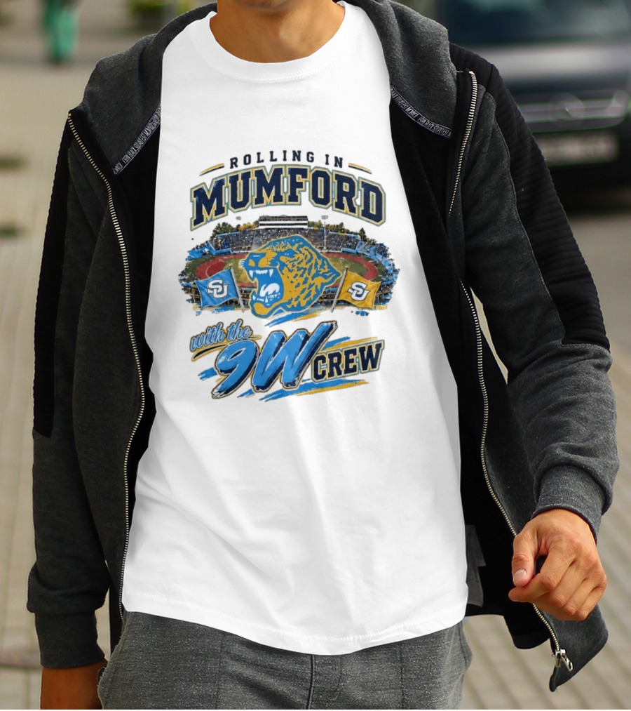 Rolling In Mumford With The 9W Crew SU College Sports Stadium Jaguar Flags T-Shirt