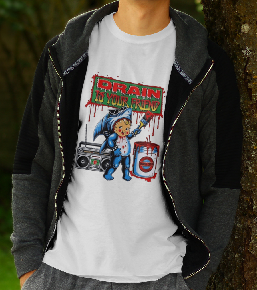 Santa Cruz Drain Is Your Friend Shark Baby Boombox T-Shirt