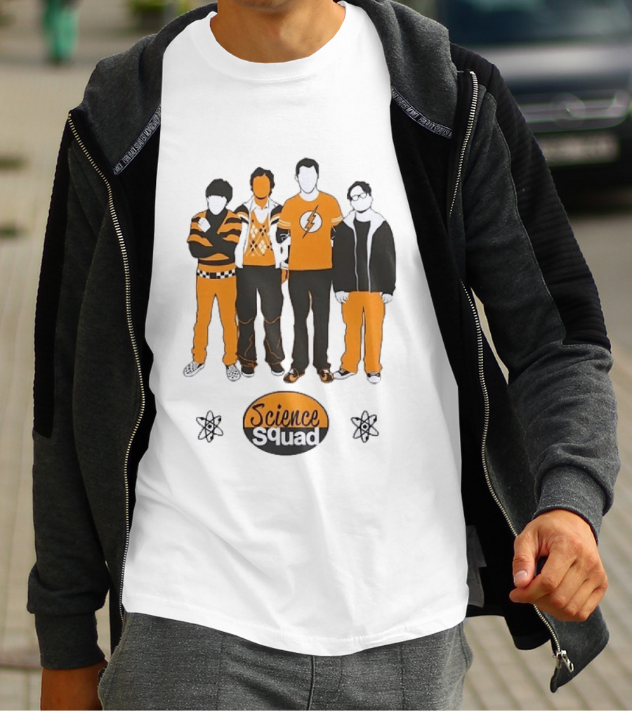 Science Squad The Big Bang Theory Cast Sheldon Cooper Lightning Bolt T-Shirt