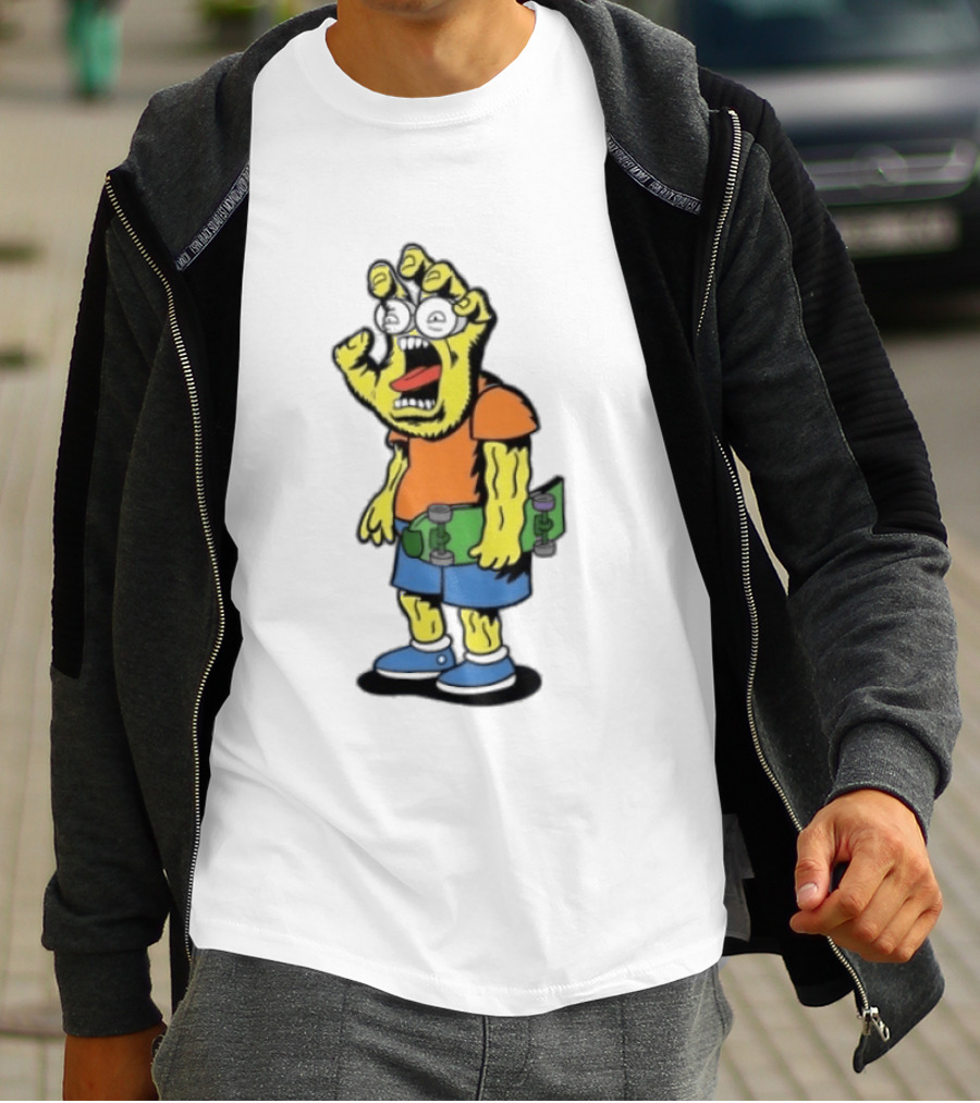 Screaming Hans The Simpsons Bootleg Character With Skateboard T-Shirt