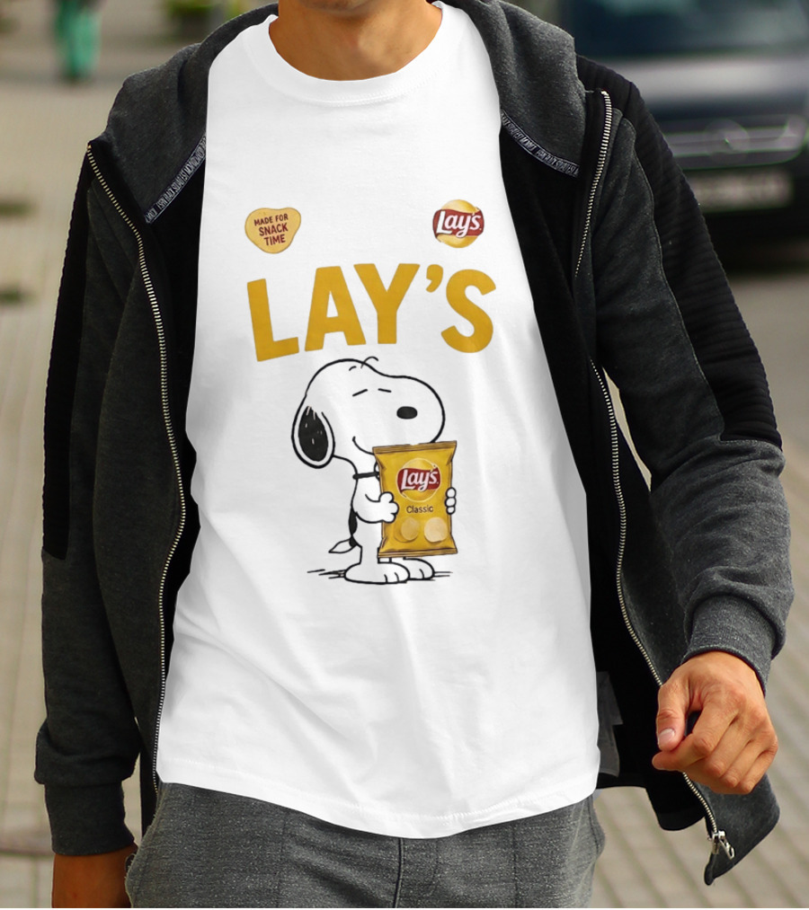 Snoopy Lay's Classic Made For Snack Time Peanuts T-Shirt