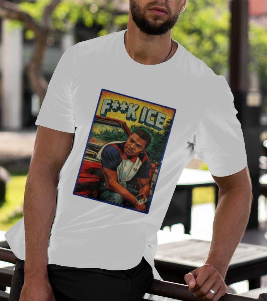 F**K ICE Tyler The Creator Style Graphic With Car And Cards T-Shirt