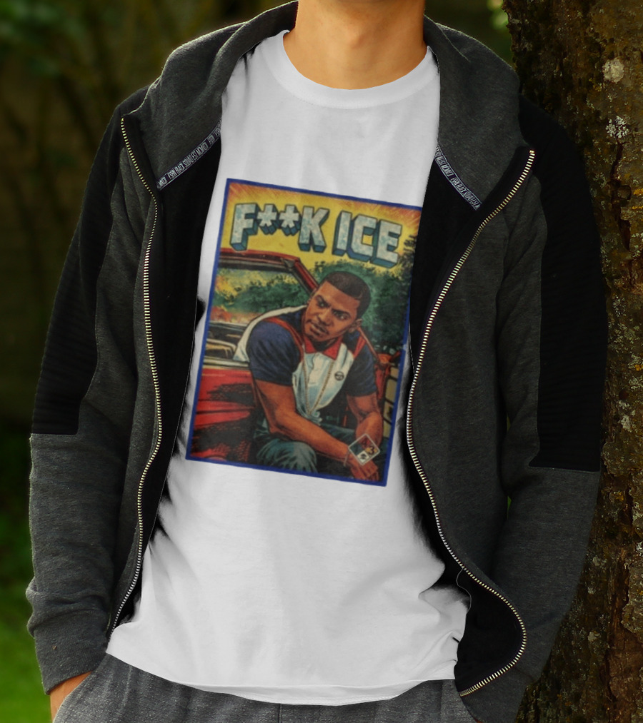 F**K ICE Tyler The Creator Style Graphic With Car And Cards T-Shirt