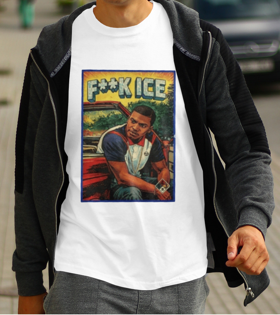 F**K ICE Tyler The Creator Style Graphic With Car And Cards T-Shirt