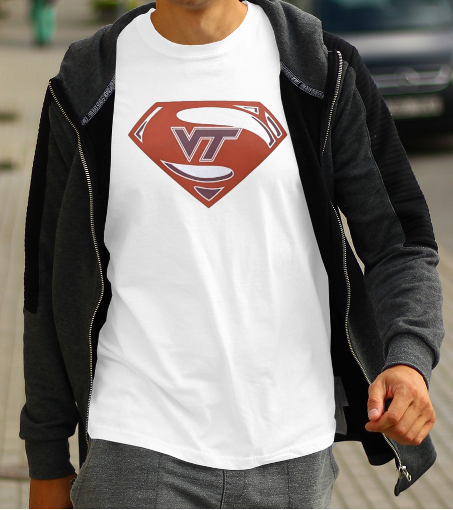 Virginia Tech Hokies VT Superman College Sports T-Shirt
