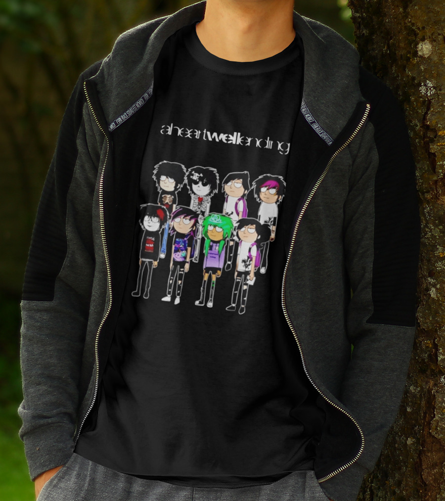 A Heart Well Ending Emo Cartoon Characters With Unique Hairstyles T-Shirt