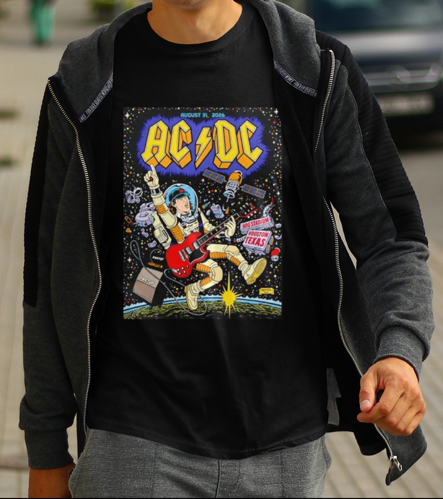 AC DC August 31 2026 NRG Stadium Houston Texas Space Astronaut Concert T-Shirt